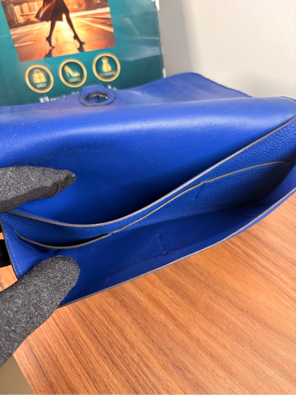 Hermes Dogon Wallet in Electric Blue Togo Leather - Picture 7 of 9